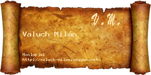 Valuch Milán névjegykártya
